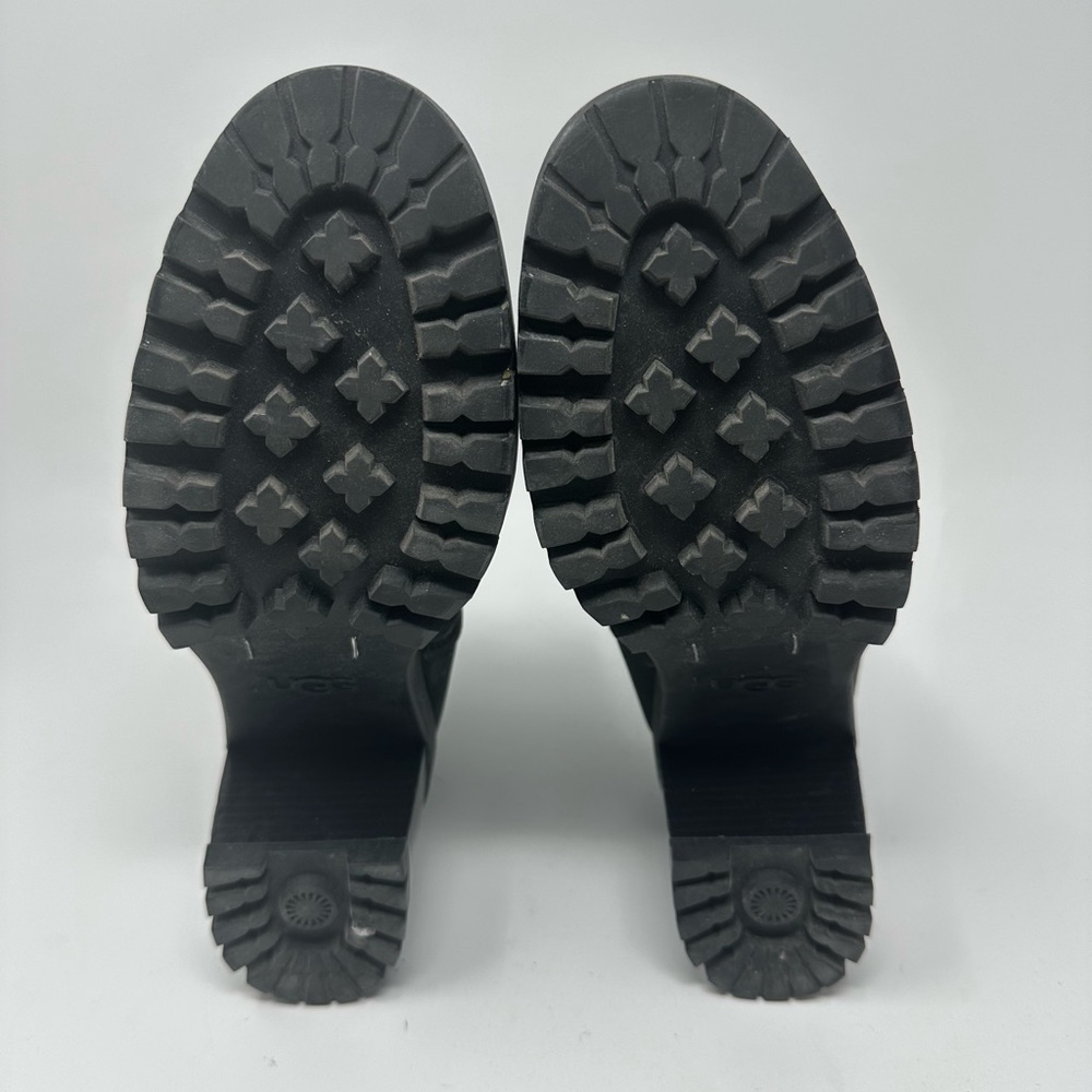 UGG Hazel Ankle Boots Stacked Block Heel Booties Waterproof Black Suede Sz 9 - Picture 7 of 16